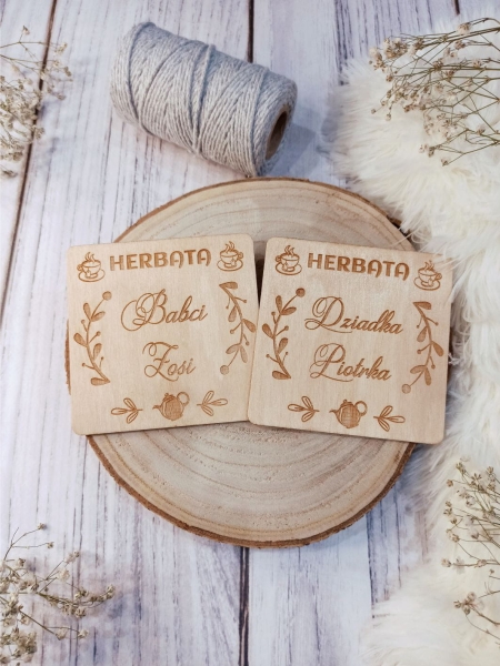 Podkładki pod Kawę i Herbatę dla Dziadków 4 MegaPrezencik.pl