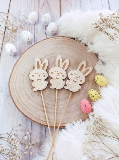 PIKI ZAJĄCZEK grawerowane ze sklejki - zestaw 3 szt