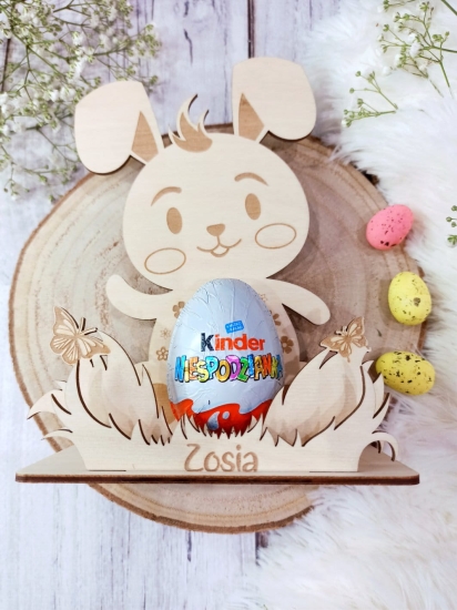 Zając na jajko personalizowany ze sklejki