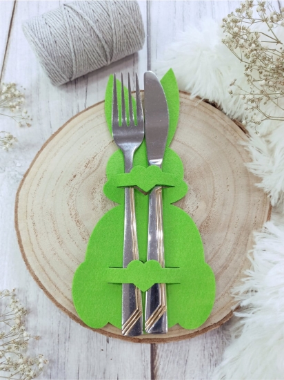 Etui na sztućce ZAJĄCZEK z filcu - zestaw 2 szt