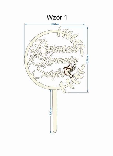 Topper okrągły na KOMUNIĘ ŚWIĘTA projekt 1 MegaPrezencik.pl