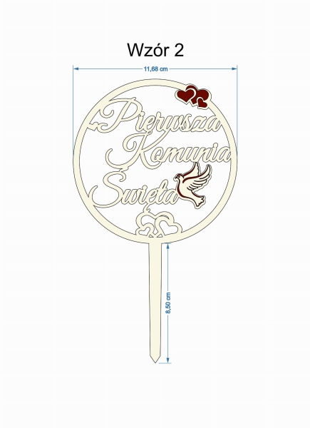 Topper okrągły na KOMUNIĘ ŚWIĘTA projekt 2 MegaPrezencik.pl