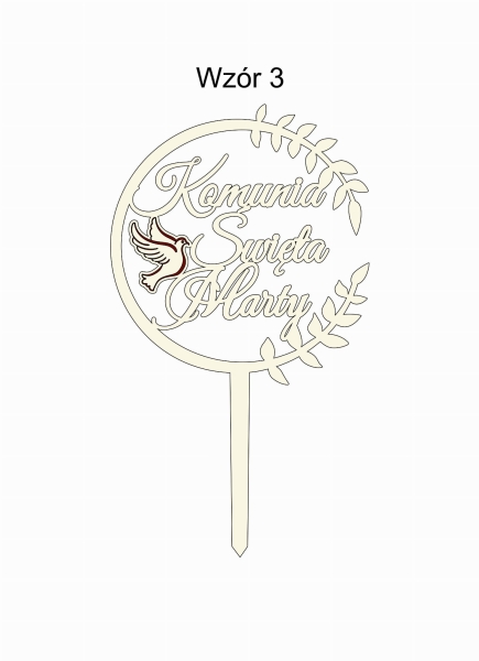 Topper okrągły na KOMUNIĘ ŚWIĘTA projekt 3 MegaPrezencik.pl