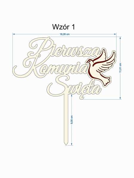 Topper na Komunię projekt 1 MegaPrezencik.pl