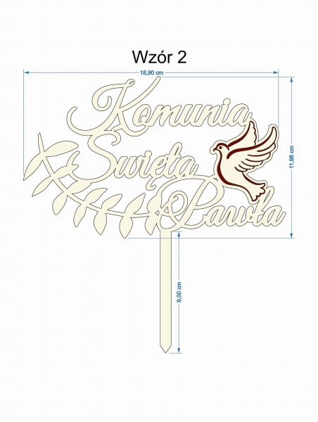 Topper na Komunię projekt 2 MegaPrezencik.pl