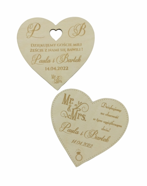 Podziękowania na ślub serca allegro MegaPrezencik.pl