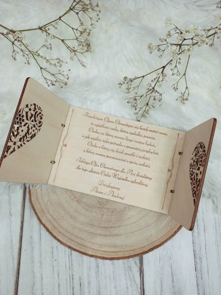 Prośba dla Chrzestnych. Spersonalizowana ażurowa kartka ze sklejki zestaw  MegaPrezencik