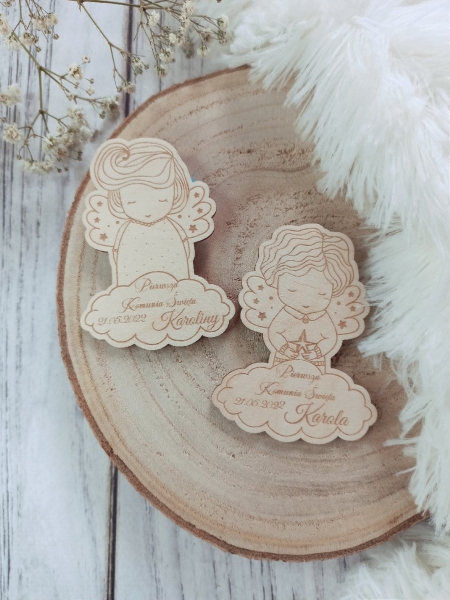 Pamiątka dla gości Komunijnych. Mały magnes Aniołek 1.jpg
