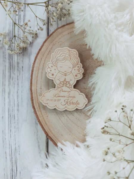 Pamiątka dla gości Komunijnych. Mały magnes Aniołek 3.jpg
