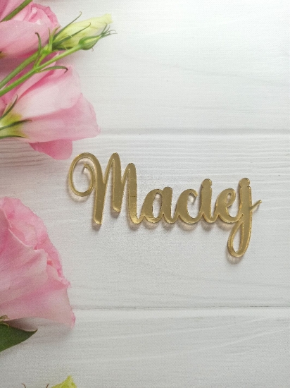 Topper dekoracja na bok tortu IMIĘ