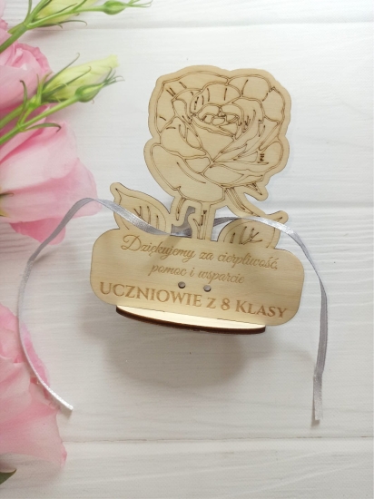 Róża stojąca ze sklejki podziękowanie dla nauczyciela