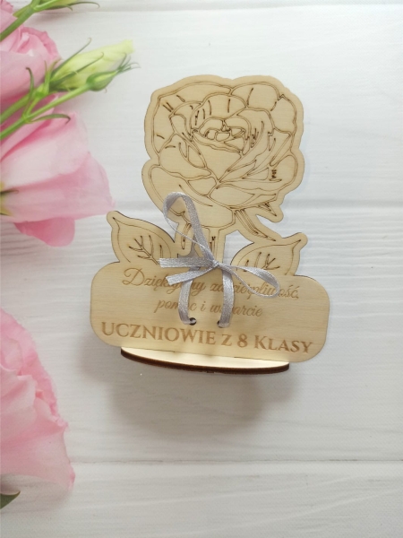 Róża stojąca ze sklejki podziękowanie dla nauczyciela 3 MegaPrezencik.pl