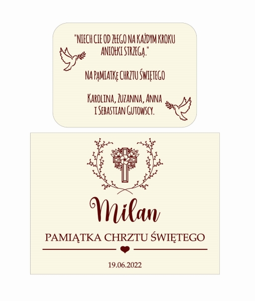 Pamiątka na Chrzest Święty Drewniana skrzynka wspomnień projekt MegaPrezencik.pl