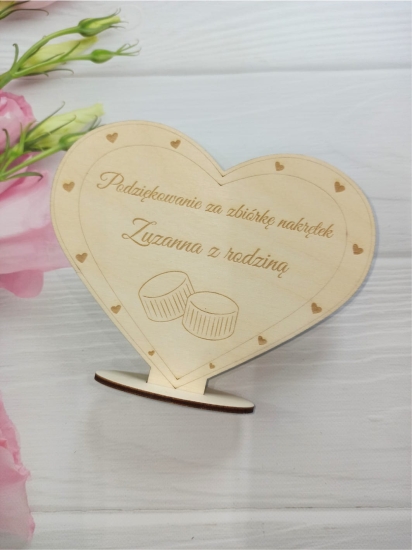 Podziękowanie serce stojące statuetka grawerowana