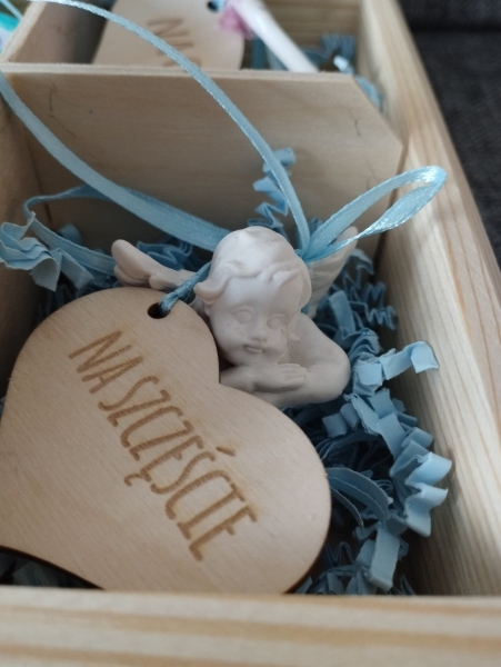 Pamiątka na Chrzest Święty Drewniana skrzynka wspomnień 11 MegaPrezencik.pl