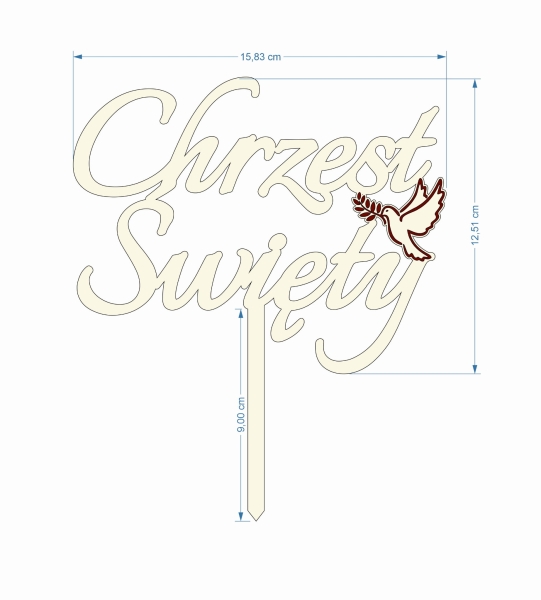 Topper na Chrzest Święty projekt MegaPrezencik.pl