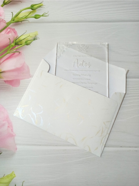 Zaproszenie na Chrzest Święty z pleksi 3 MegaPrezencik.pl