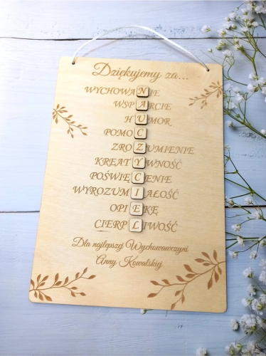 Podziękowanie dla Nauczyciela w formie krzyżówki