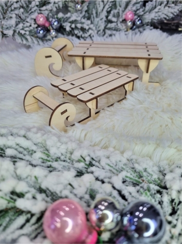 Świąteczne sanki ze sklejki zestaw dekor decoupage. Sanki do dekoracji świątecznej.