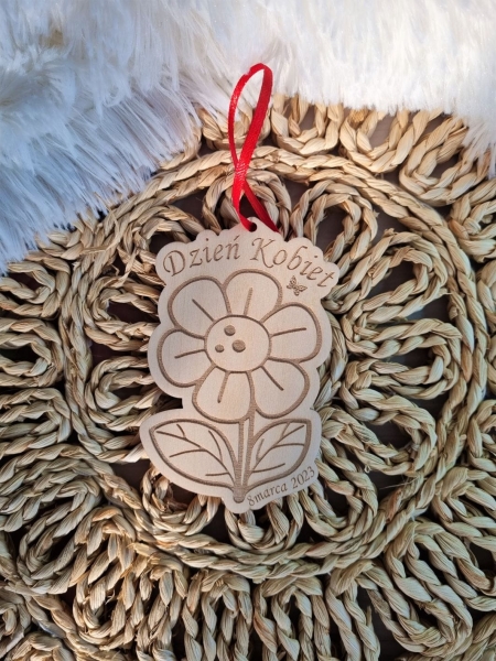 Medal zawieszka na Dzień Kobiet ze sklejki MegaPrezencik