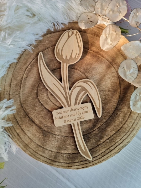 Kwiat na Dzień Kobiet ze sklejki MegaPrezencik