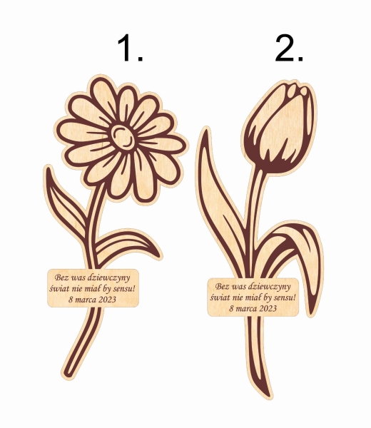 Kwiat na Dzień Kobiet ze sklejki MegaPrezencik