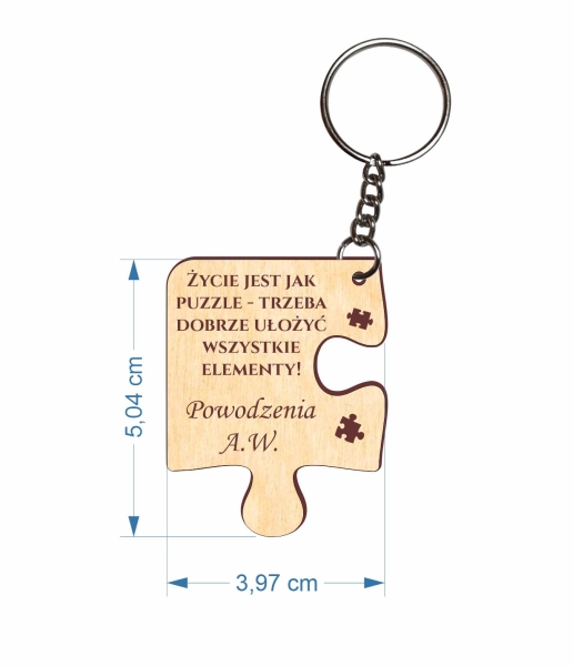 Brelok personalizowany w kształcie puzzla ze sklejki MegaPrezencik