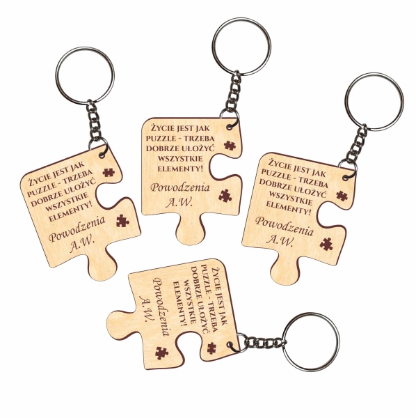 Brelok personalizowany w kształcie puzzla ze sklejki MegaPrezencik