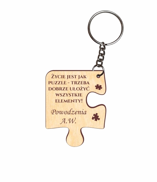 Brelok personalizowany w kształcie puzzla ze sklejki MegaPrezencik