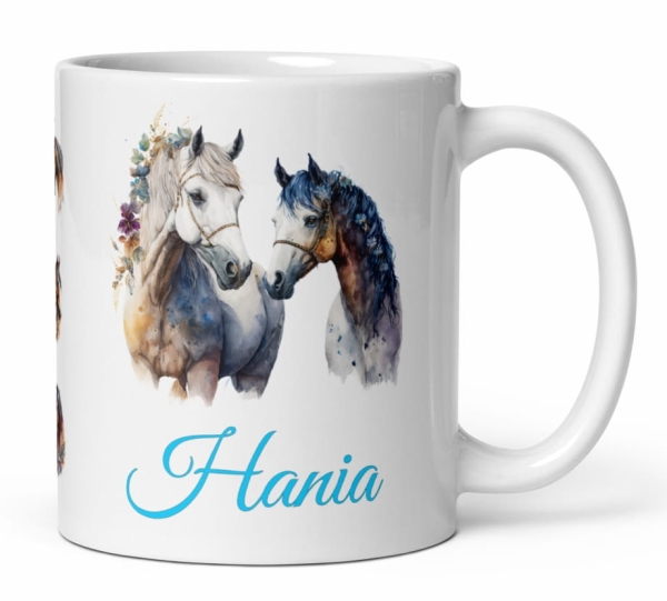 Kubek z motywem Konia i własnym imieniem MegaPrezencik
