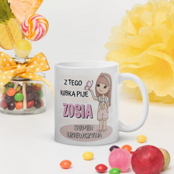 KUBEK Z NADRUKIEM dla SUPER DZIEWCZYNA z imieniem MegaPrezencik
