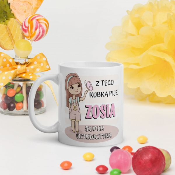 KUBEK Z NADRUKIEM dla SUPER DZIEWCZYNA z imieniem MegaPrezencik