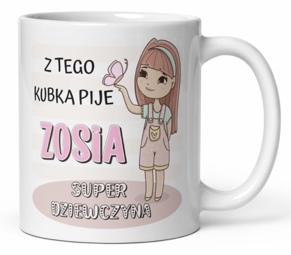 KUBEK Z NADRUKIEM dla SUPER DZIEWCZYNA z imieniem MegaPrezencik