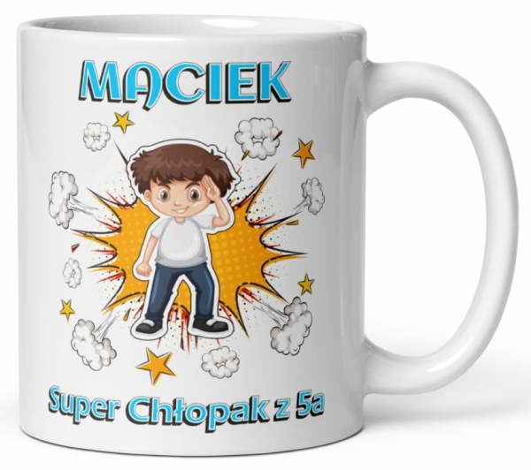 KUBEK dla kolegów z klasy dla SUPER CHŁOPAKA z imieniem MegaPrezencik
