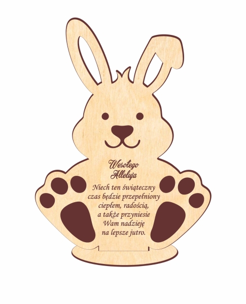 Wielkanocna statuetka Stojącego Zajączka ze sklejki MegaPrezencik