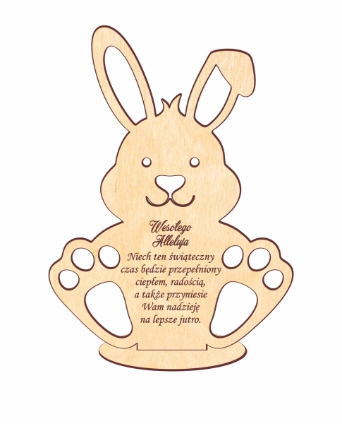Wielkanocna statuetka Stojącego Zajączka ze sklejki MegaPrezencik