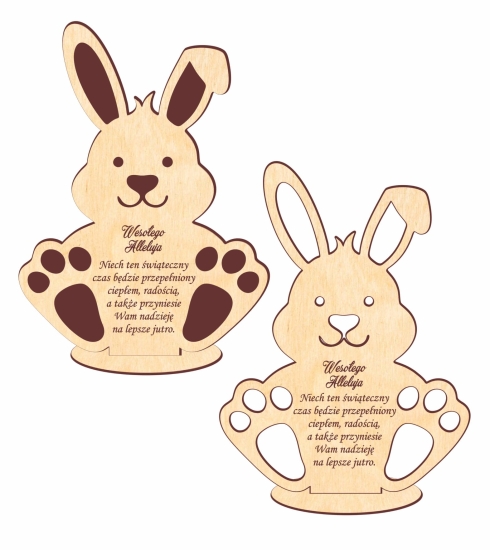 Wielkanocna statuetka Stojącego Zajączka ze sklejki 