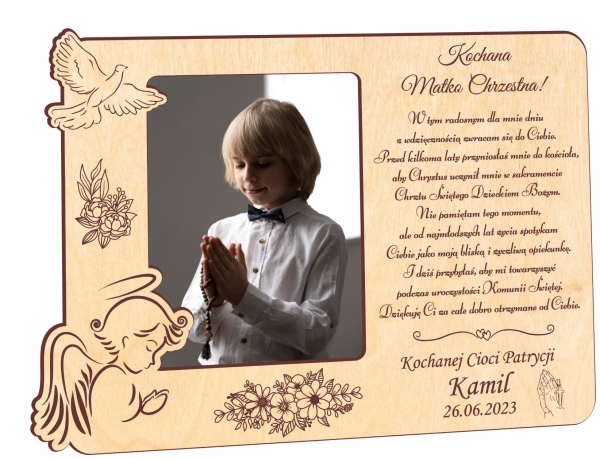 Spersonalizowana Ramka na zdjęcie. Pamiątka Pierwsza Komunia Święta MegaPrezencik