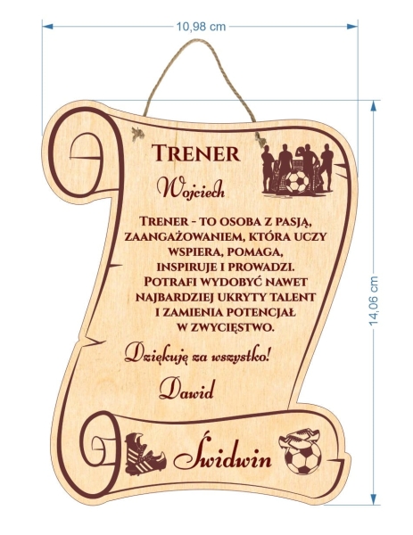 Wiszące Podziękowanie dla Trenera. Wyjątkowy prezent pełen wdzięczności MegaPrezencik