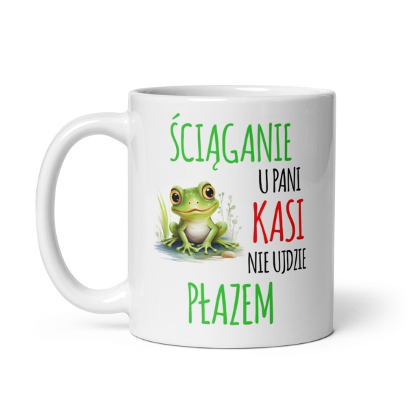 Personalizowany Kubek na Dzień Nauczyciela grafiką słodkiej żabki Megaprezencik