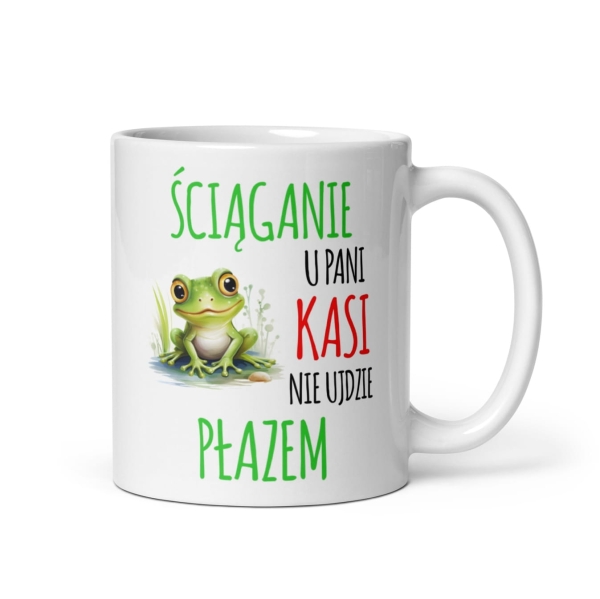 Personalizowany Kubek na Dzień Nauczyciela grafiką słodkiej żabki Megaprezencik