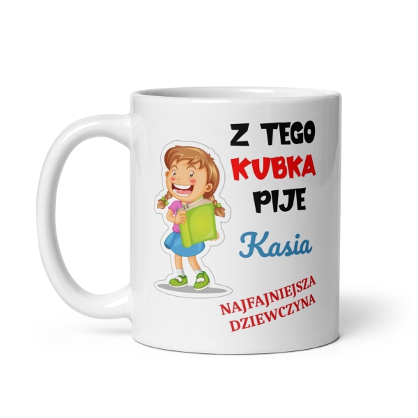 Kubek z imieniem dla dziewczynki. Prezent Kubek dla Najfajniejszej Dziewczyny MegaPrezencik