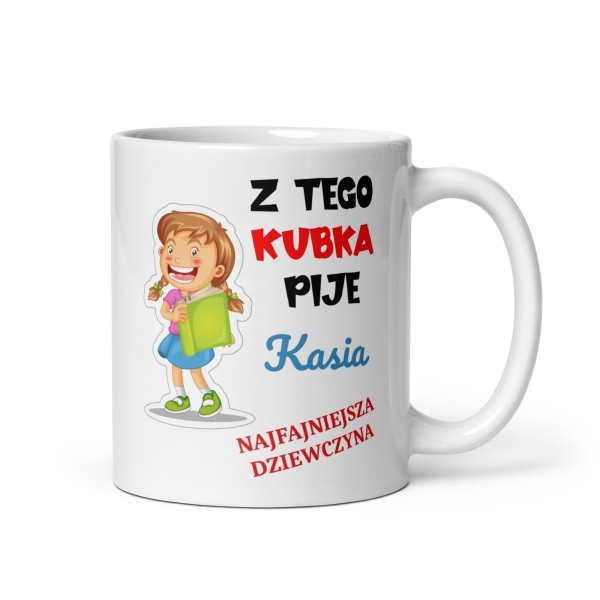Kubek z imieniem dla dziewczynki. Prezent Kubek dla Najfajniejszej Dziewczyny MegaPrezencik