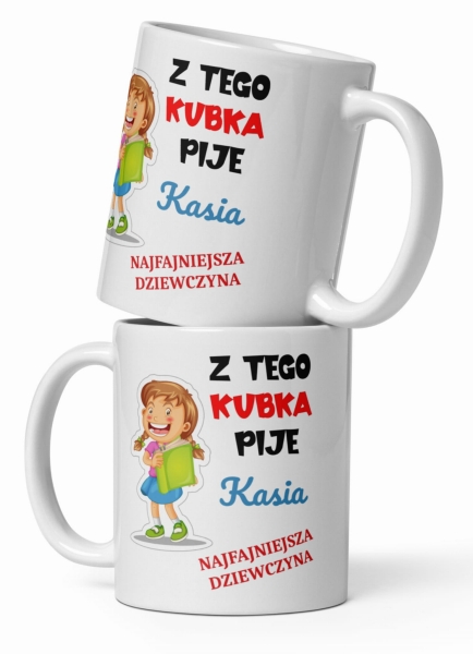 Kubek z imieniem dla dziewczynki. Prezent Kubek dla Najfajniejszej Dziewczyny MegaPrezencik