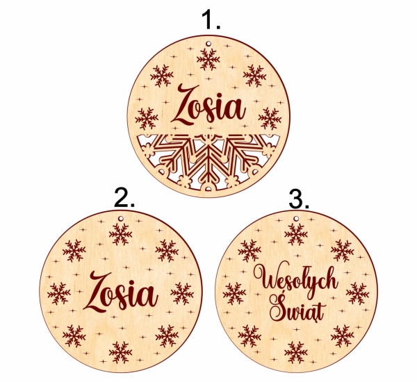 Personalizowana dekoracja świąteczna Stojąca choinka oraz bombką z imieniem MegaPrezencik