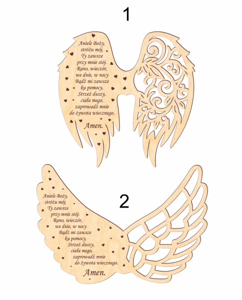 Skrzydła anioła z modlitwą do własnego rękodzieła. Skrzydła do makramy MegaPrezencik
