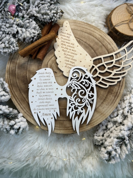 Skrzydła anioła z modlitwą do własnego rękodzieła. Skrzydła do makramy MegaPrezencik