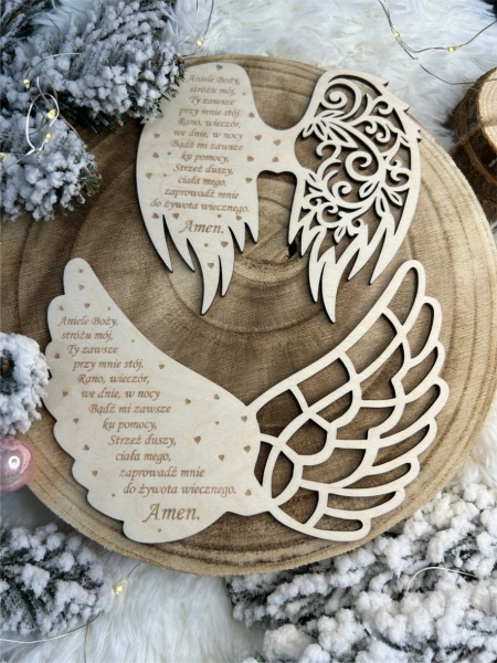 Skrzydła anioła z modlitwą do własnego rękodzieła. Skrzydła do makramy MegaPrezencik