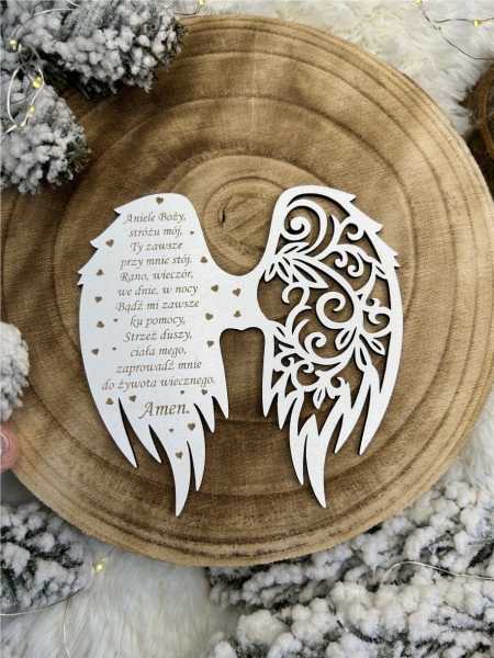 Skrzydła anioła z modlitwą do własnego rękodzieła. Skrzydła do makramy MegaPrezencik