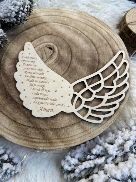 Skrzydła anioła z modlitwą do własnego rękodzieła. Skrzydła do makramy MegaPrezencik